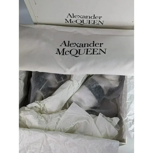 Alexander McQueen Women's Heeled Buckle Black Sandals Size 36.5 (MSRP $1,090) - Picture 11 of 12